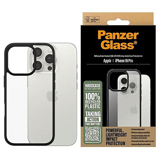 PanzerGlass Hard Case iPhone 16 Pro 6,3" fekete/fekete 1296