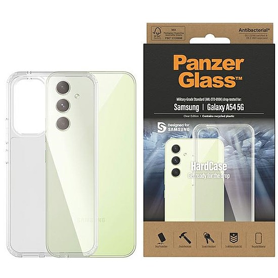 PanzerGlass HardCase antibakteriális Military Grade minősítésű tok Samsung Galaxy A54 5G készülékhez - átlátszó