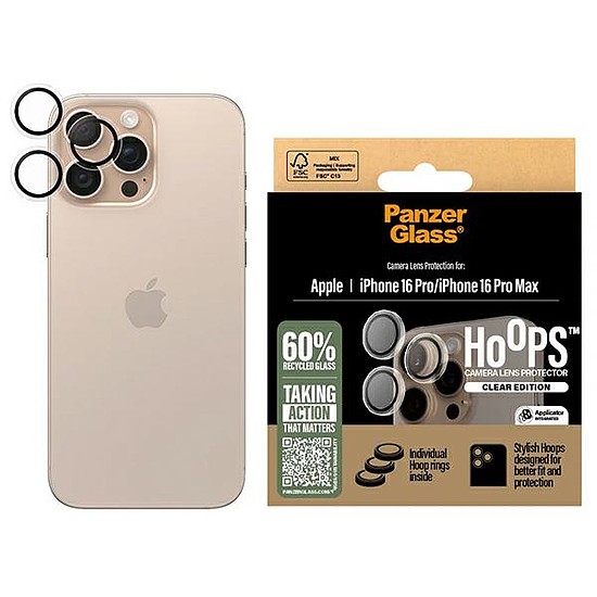 PanzerGlass Hoops átlátszó lencsevédő iPhone 16 Pro 6,3" / 16 Pro Max 6,9" 1286