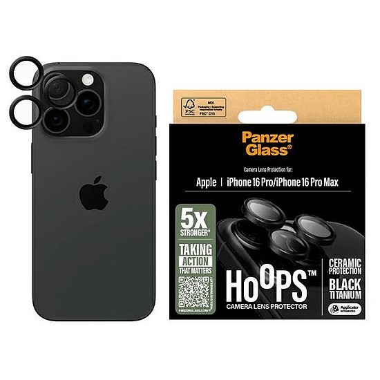 PanzerGlass Hoops kerámia lencsevédő iPhone 16 Pro 6,3" / 16 Pro Max 6,9" 1282