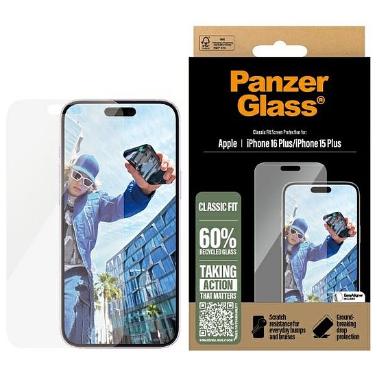 PanzerGlass képernyővédő fólia iPhone 16 Plus 6,7" Classic Fit 2875