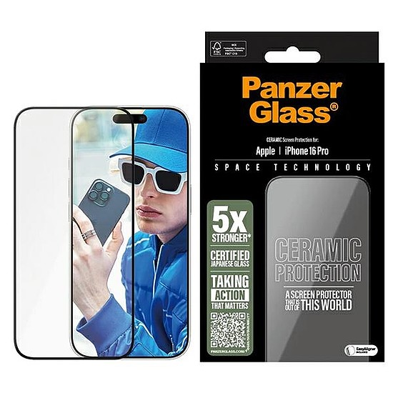 PanzerGlass kerámia képernyővédő fólia iPhone 16 Pro 6,3" Ultra-Wide Fit 2854