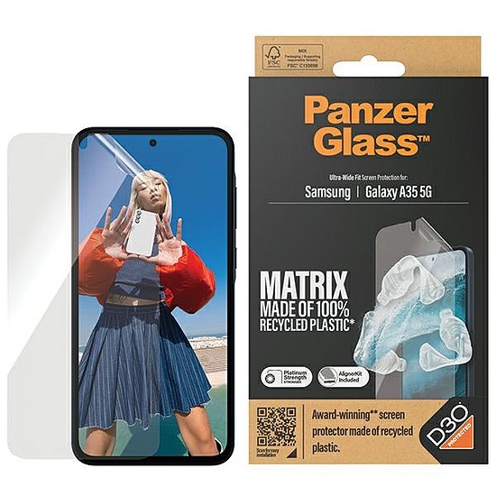 PanzerGlass Matrix Ultra-Wide Fit fólia pozicionálóval Samsung Galaxy A35 5G készülékhez