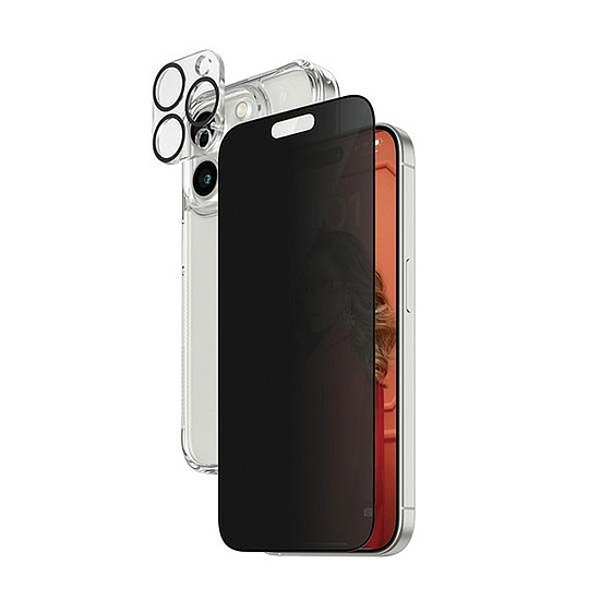 PanzerGlass Privacy Bundle 3 az 1-ben átlátszó tok + Privacy Glass + kameravédő iPhone 15 Pro készülékhez