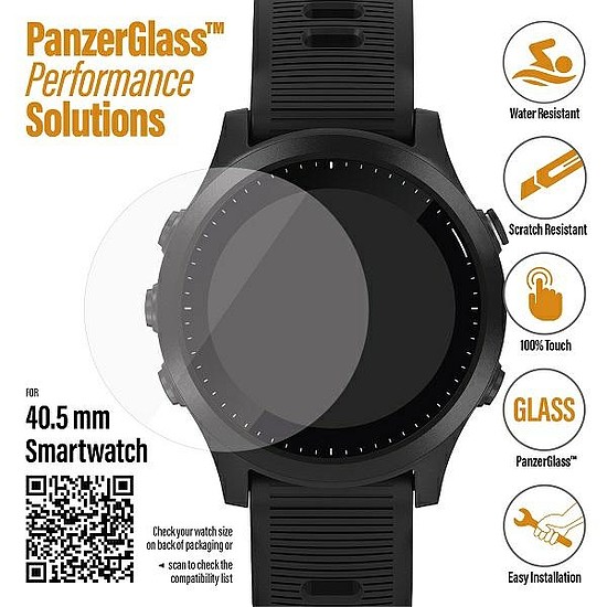 PanzerGlass SmartWatch képernyővédelem Garmin/Polar/Fossil okosórákhoz, 40,5 mm