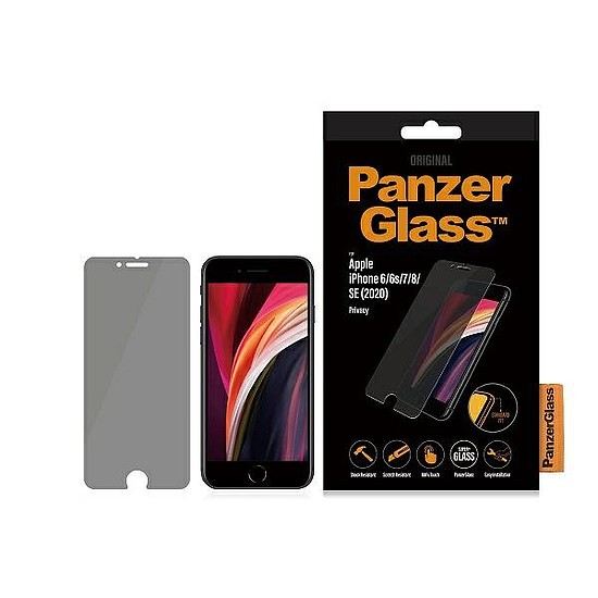 PanzerGlass Standard Super+ adatvédelmi edzett üveg iPhone 6 / 6s / 7 / 8 / SE 2020 / SE 2022 készülékekhez