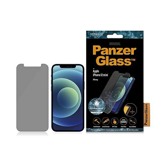 PanzerGlass Standard Super+ antibakteriális privatizáló edzett üveg iPhone 12 mini készülékhez