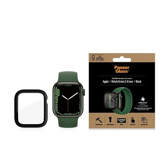 PanzerGlass teljes testes tok Apple Watch 7 41 mm-eshez - fekete