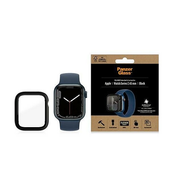 PanzerGlass teljes testes tok Apple Watch 7 45 mm-eshez - fekete