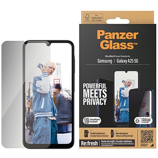 PanzerGlass Ultra-Wide Fit edzett üveg pozícionálóval Samsung Galaxy A25 5G készülékhez