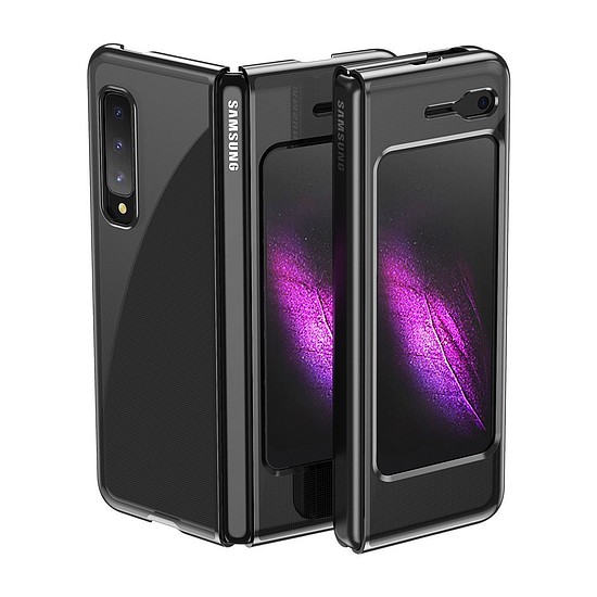 Plating Case kemény tok Galvanizáló keret Cover Samsung Galaxy Fold fekete