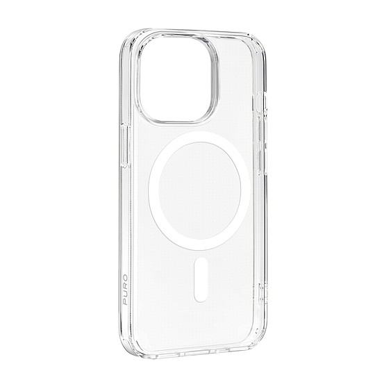 Puro Cover PC+TPU+TPE, integrált mágnesekkel "LITE MAG PRO" iPhone 15 Pro-hoz, fehér színű