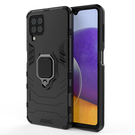 Ring Armor Case Kickstand strapabíró, masszív burkolat Samsung Galaxy A22 4G fekete