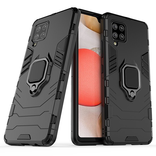 Ring Armor Case Kickstand strapabíró, masszív burkolat Samsung Galaxy A42 5G fekete