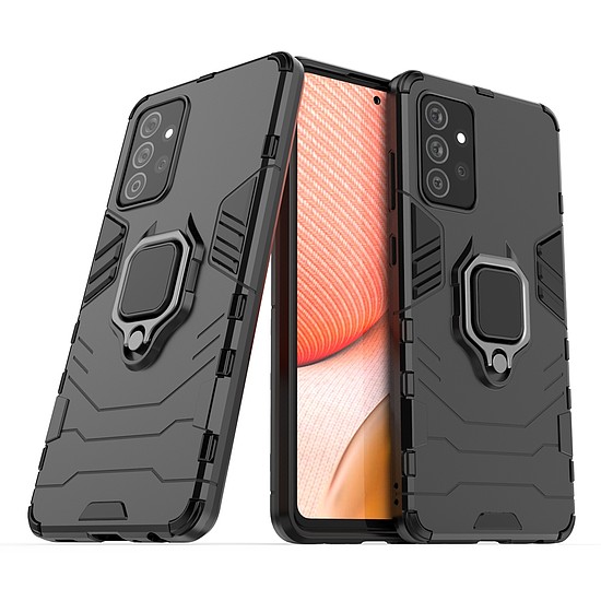 Ring Armor Case Kickstand strapabíró, masszív burkolat Samsung Galaxy A72 4G fekete