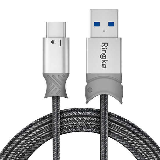 Ringke - Adatkábel - USB a Type-C-hez, 20 cm - Szürke