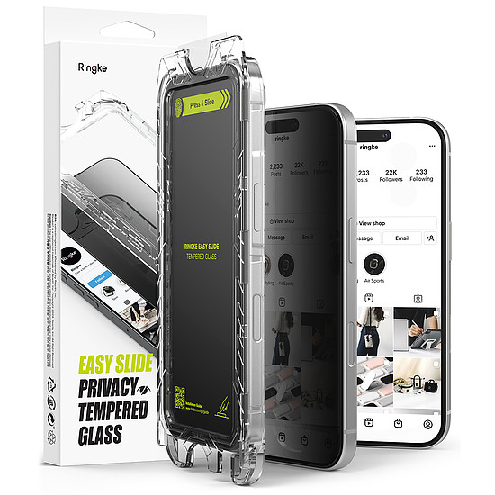 Ringke - Easy Slide Tempered Glass (2 csomag) - iPhone 16 Pro - Adatvédelem (KF2335752)