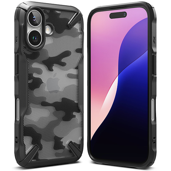 Ringke - Fusion X Design - iPhone 16 - Camo Black