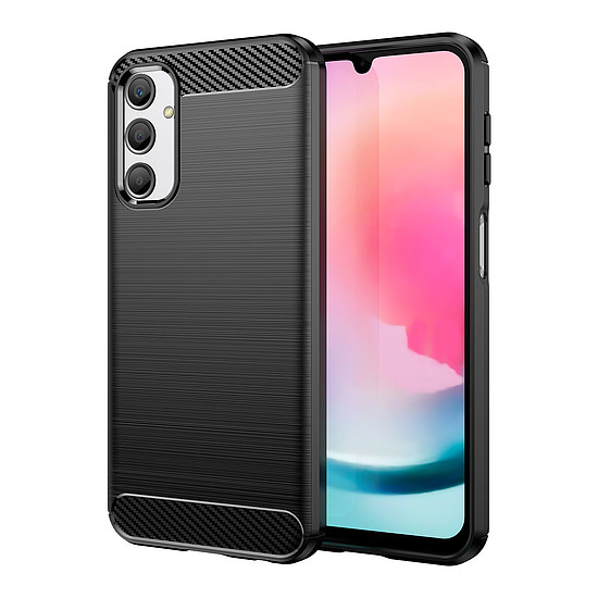 Rugalmas karbon mintás tok Samsung Galaxy M34 Carbon Case-hez - fekete