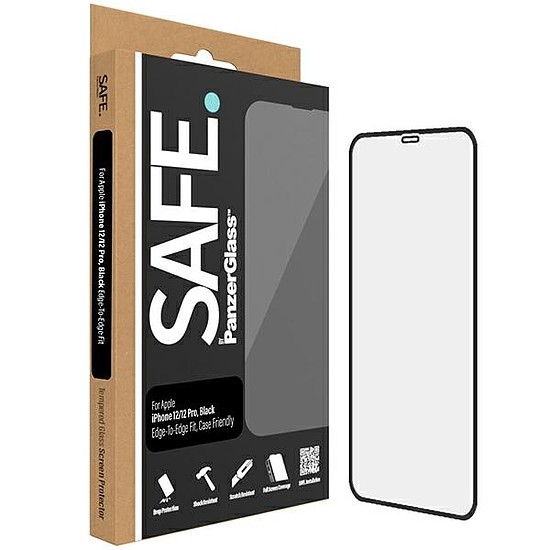 SAFE by PanzerGlass Edge-to-Edge edzett üveg iPhone 12/12 Pro készülékhez - fekete kerettel