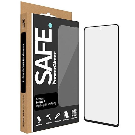 SAFE by PanzerGlass Edge-to Edge edzett üveg Samsung Galaxy S21 FE készülékhez - fekete kerettel