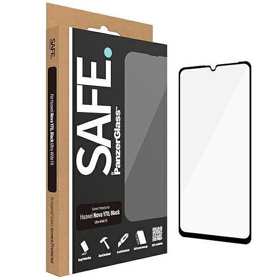 SAFE by PanzerGlass edzett üveg Huawei Nova Y70 / Y70 Plus / Y71-hez - fekete kerettel