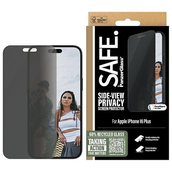 SAFE by PanzerGlass iPhone 16 Plus 6,7" Privacy Screen Protector Ultra-Wide Fit SAFEP95877