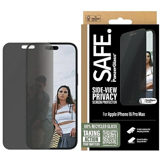 SAFE by PanzerGlass iPhone 16 Pro Max 6,9" Privát képernyővédő fólia Ultra-széles illeszkedés SAFEP95878