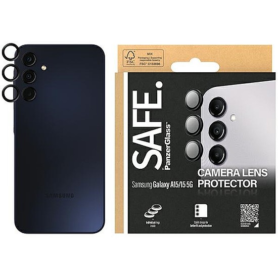 SAFE by PanzerGlass kameraburkolat Samsung Galaxy A15 / A15 5G-hez - fekete kerettel