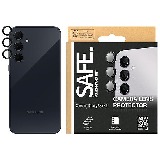 SAFE by PanzerGlass kameraburkolat Samsung Galaxy A35 5G-hez - fekete kerettel