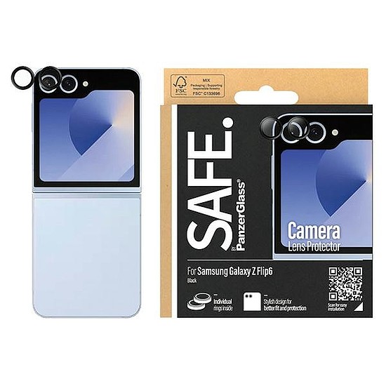 SAFE by PanzerGlass kameraburkolat Samsung Galaxy Z Flip 6-hoz - fekete kerettel