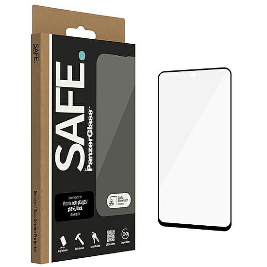 SAFE by PanzerGlass Ultra-Wide Fit edzett üveg Motorola Moto G13 / G23 / G53 5G-hez - fekete kerettel