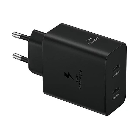 Samsung Power Adapter Duo EP-T5020XBEGEU hálózati töltő 2x USB-C 50W - fekete