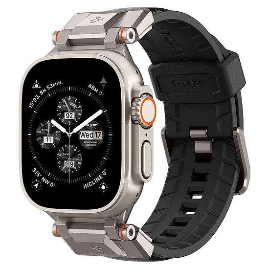 Spigen - DuraPro Armor PU - Apple Watch 1/2/3/4/5/6/7/8/9/10/SE/SE 2/Ultra/Ultra 2 (42/44/45/46/49mm) - Fekete (KF2328240)