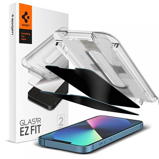 Spigen - Glas.tR EZ-FIT (2 csomag) - iPhone 13 / 13 Pro / 14 - Adatvédelem (KF237758)