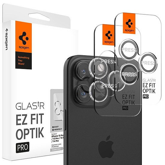 Spigen Glas.tR EZ Fit Optik Pro kameraburkolat iPhone 15 Pro / 15 Pro Max / 16 Pro / 16 Pro Max készülékhez - 2 db.