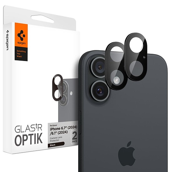 Spigen Optik GLAS.TR kameravédő 2-csomag iPhone 16 / 16 PLUS-hoz - fekete