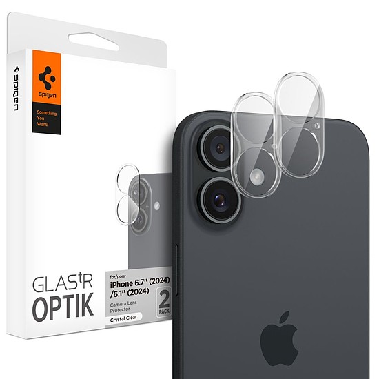 Spigen - Optik.tR kameraüveg (2 csomag) - iPhone 16 / iPhone 16 Plus - Átlátszó