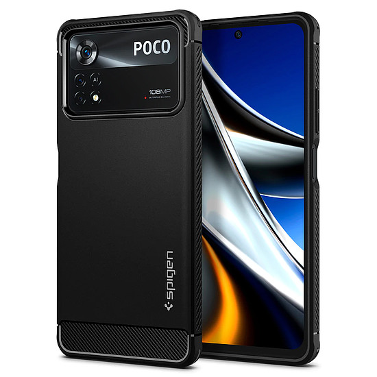 Spigen - Robusztus páncél - Xiaomi Poco X4 Pro 5G - Fekete (KF239029)