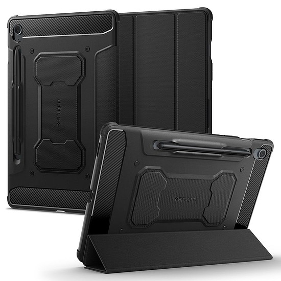 Spigen - Rugged Armor Pro - Samsung Galaxy Tab S9 FE - Fekete