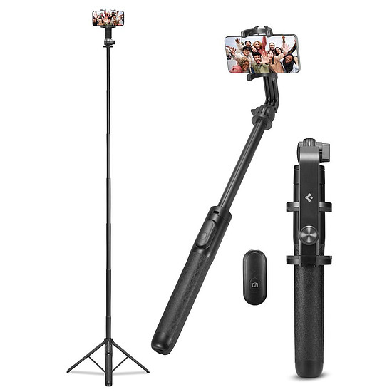 Spigen - Selfie Stick (S560W) - Stabil, Bluetooth, 1/4 csavar, telefonhoz, GoPro - Fekete