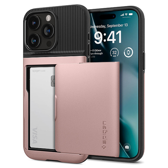 Spigen Slim Armour CS tok iPhone 15 Pro-hoz - rózsaszín