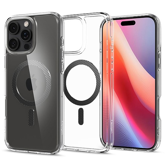 Spigen Ultra Hybrid Mag Case MagSafe szénszálas tok iPhone 16 Pro Max készülékhez - Sötétszürke