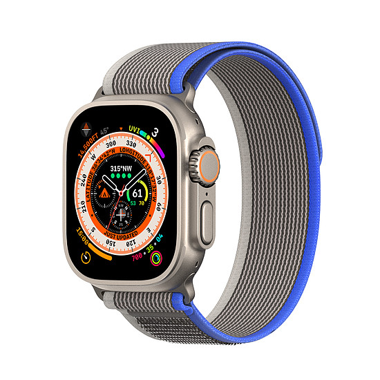 Sport tépőzáras szíj Apple Watch Ultra-hoz / 9 / 8 / 7 / 6 / SE / 5 / 4 / 3 / 2 / 1 (42, 44, 45, 49 mm) Dux Ducis szíj YJ verzió - kék-szürke