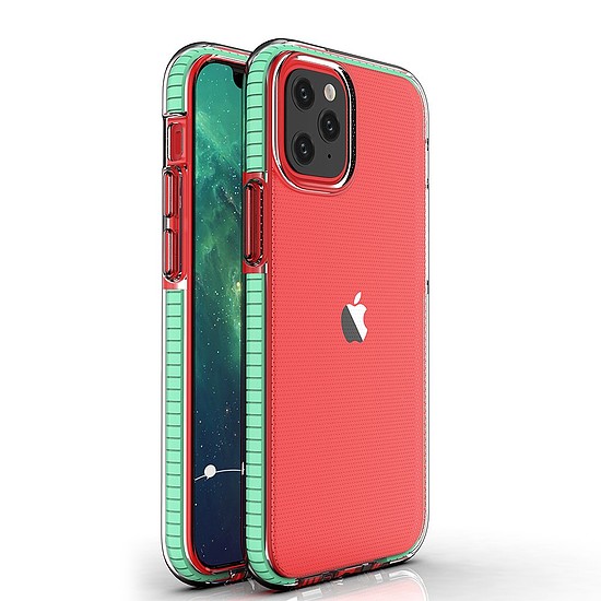 Spring Case átlátszó TPU gél védőburkolat színes kerettel iPhone 12 mini mintához