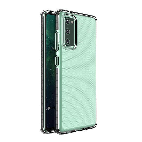 Spring Case átlátszó TPU gél védőburkolat színes kerettel Samsung Galaxy A72 4G fekete