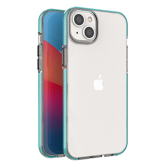 Spring Case tok iPhone 14 Plus szilikon borításhoz világoskék kerettel