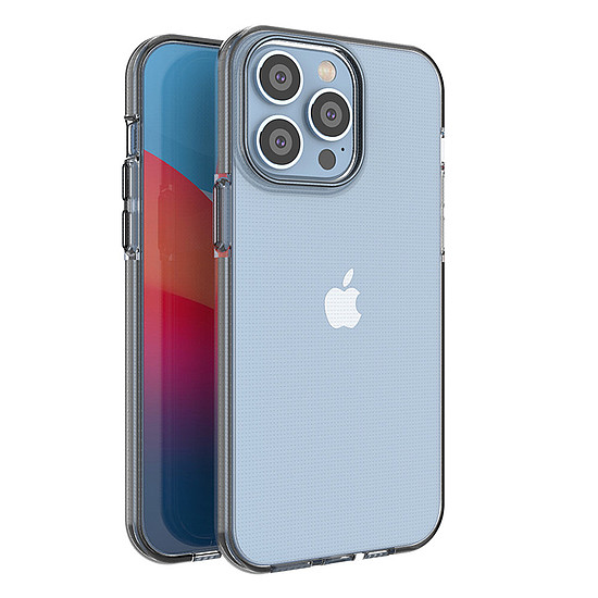 Spring Case tok iPhone 14 Pro Max szilikon borítással, fekete kerettel