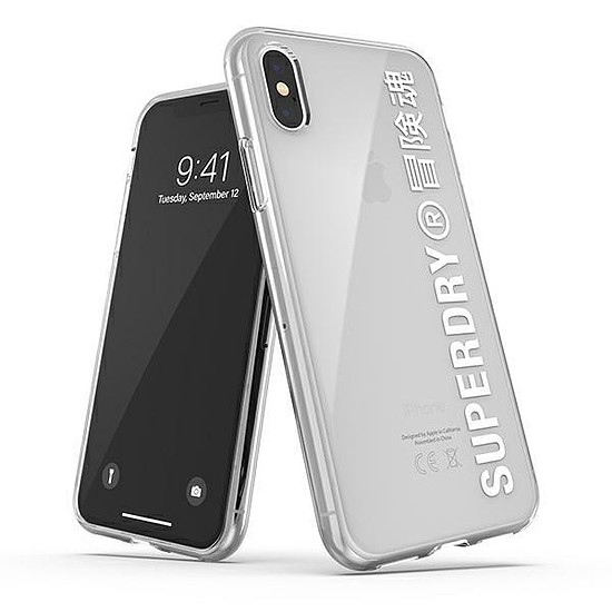 SuperDry Snap iPhone X/Xs átlátszó tok fehér/fehér 41576