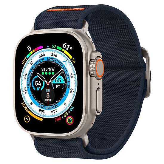 Szövet szíj Apple Watch 4/5/6/7/8/SE/Ultra (44/45/49mm) Spigen Fit Lite Ultra-hoz - sötétkék